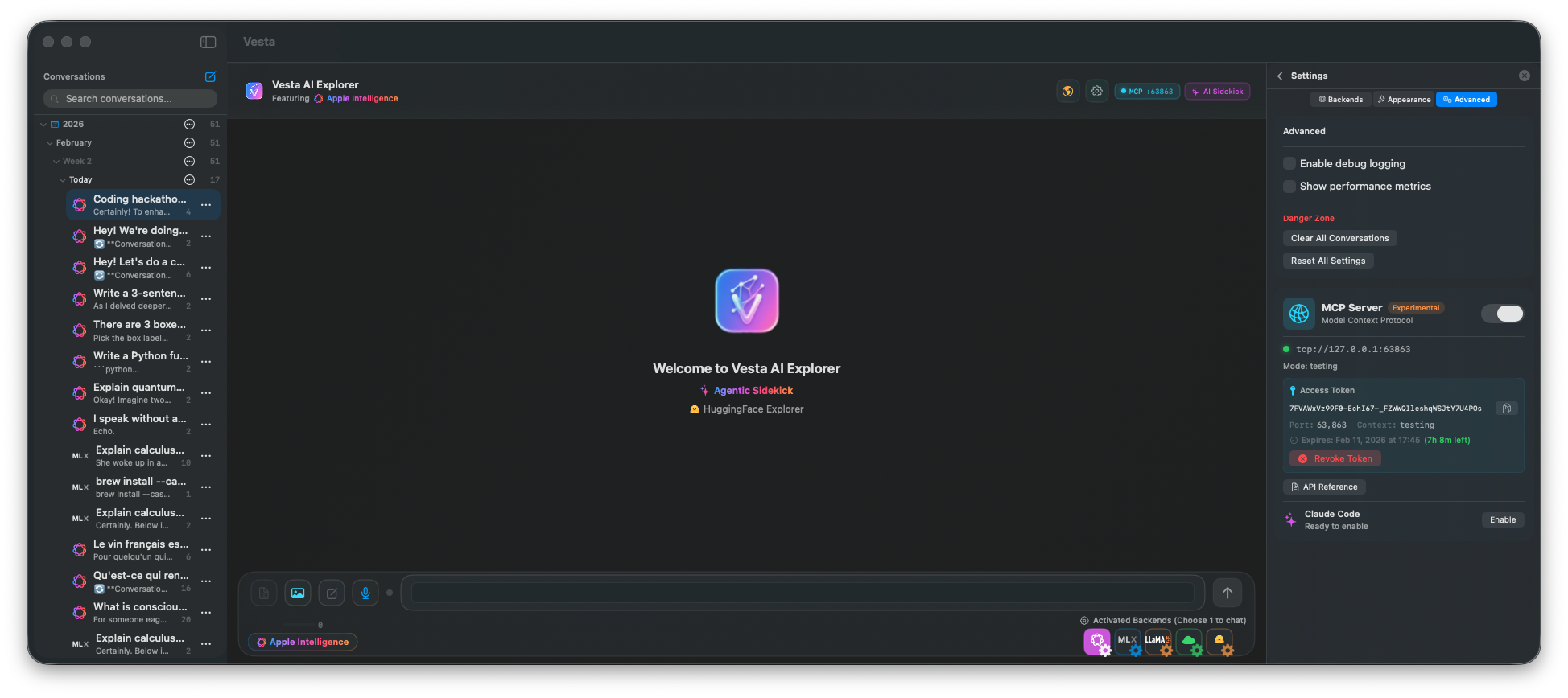 Vesta Welcome Screen